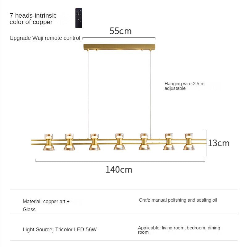 Italian Copper - Glass Ribbon Chandelier-MinimalisticDecor.com