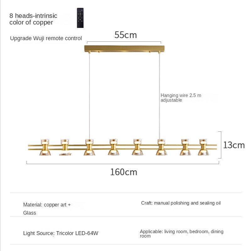 Italian Copper - Glass Ribbon Chandelier-MinimalisticDecor.com