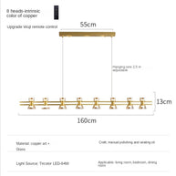 Italian Copper - Glass Ribbon Chandelier-MinimalisticDecor.com