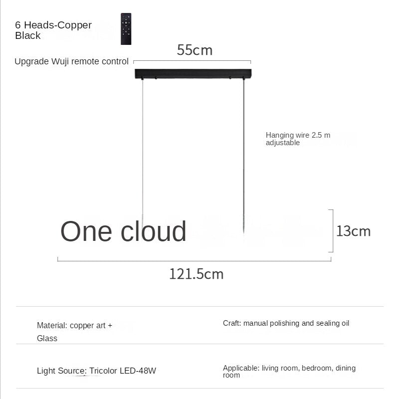 Italian Copper - Glass Ribbon Chandelier-MinimalisticDecor.com
