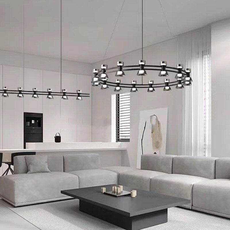 Italian Copper - Glass Ribbon Chandelier-MinimalisticDecor.com
