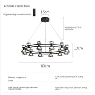 Italian Copper - Glass Ribbon Chandelier-MinimalisticDecor.com