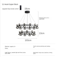 Italian Copper - Glass Ribbon Chandelier-MinimalisticDecor.com