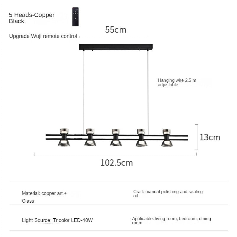 Italian Copper - Glass Ribbon Chandelier-MinimalisticDecor.com