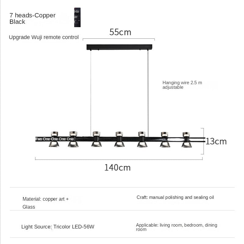 Italian Copper - Glass Ribbon Chandelier-MinimalisticDecor.com