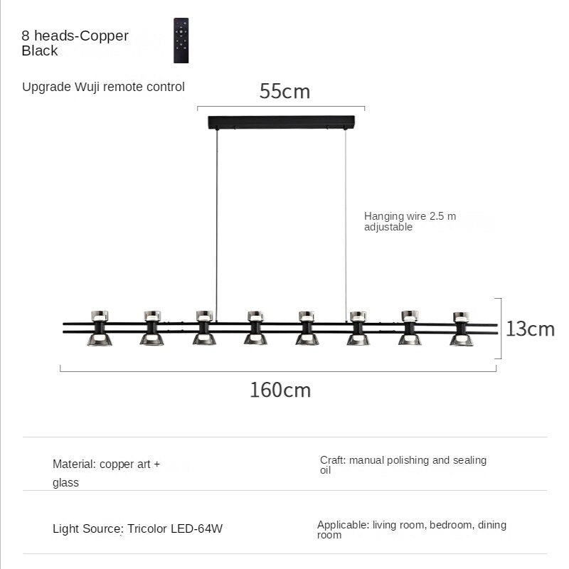 Italian Copper - Glass Ribbon Chandelier-MinimalisticDecor.com