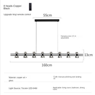 Italian Copper - Glass Ribbon Chandelier-MinimalisticDecor.com