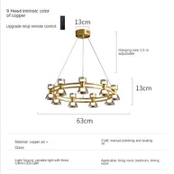 Italian Copper - Glass Ribbon Chandelier-MinimalisticDecor.com