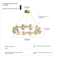 Italian Copper - Glass Ribbon Chandelier-MinimalisticDecor.com
