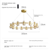 Italian Copper - Glass Ribbon Chandelier-MinimalisticDecor.com