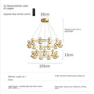 Italian Copper - Glass Ribbon Chandelier-MinimalisticDecor.com