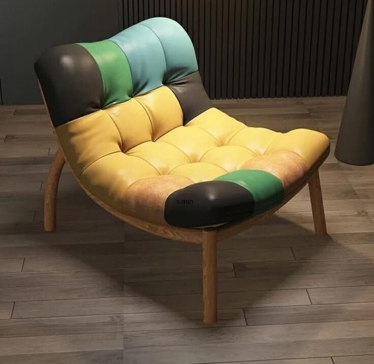 Italian Cow Leather Designer Lazy Chair-MinimalisticDecor.com