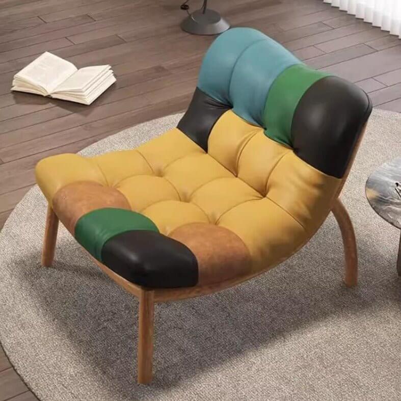Italian Cow Leather Designer Lazy Chair-MinimalisticDecor.com