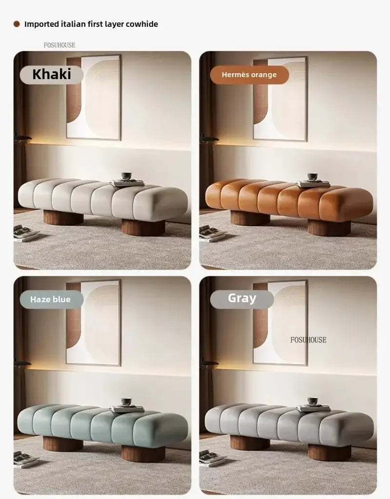 Italian Design Shoe Changing Bench with Wooden Base-MinimalisticDecor.com