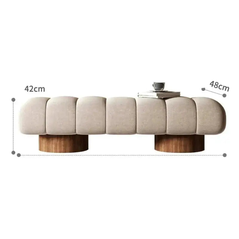 Italian Design Shoe Changing Bench with Wooden Base-MinimalisticDecor.com