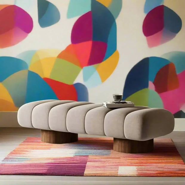 Italian Design Shoe Changing Bench with Wooden Base-MinimalisticDecor.com