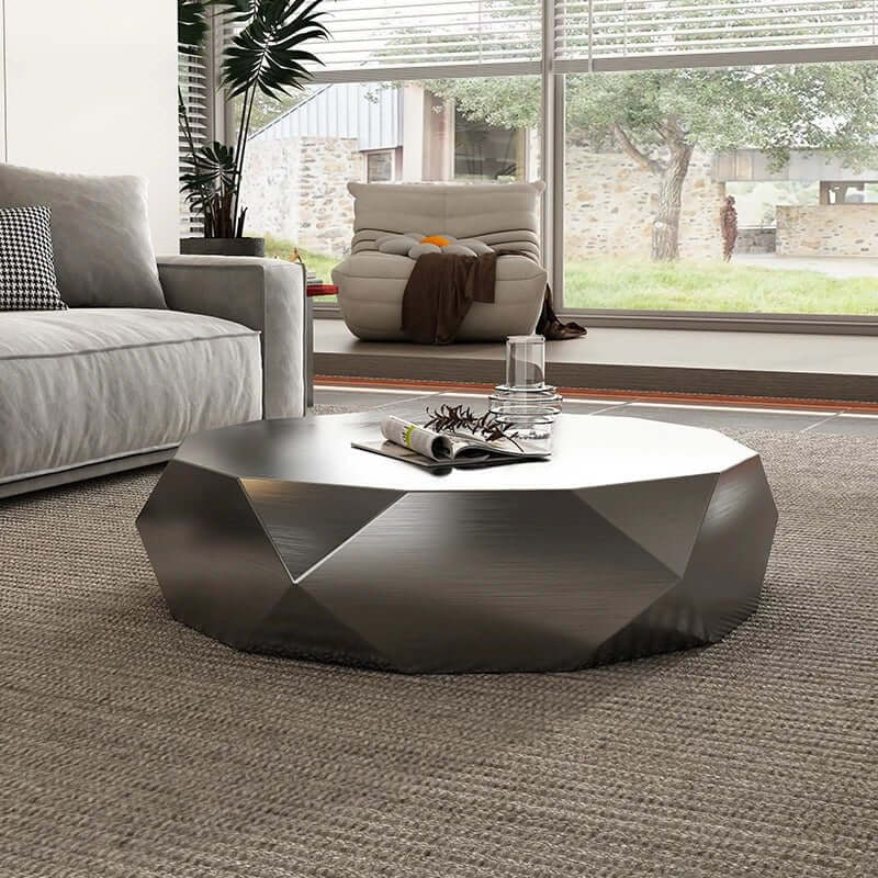 Italian Designer Auxiliar Metal Coffee Table-MinimalisticDecor.com