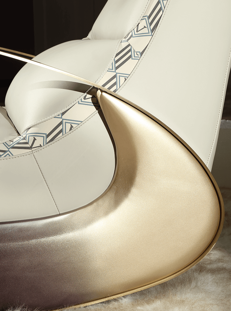 Italian Designer Luxury Leather Sofa Rocking Chair-MinimalisticDecor.com
