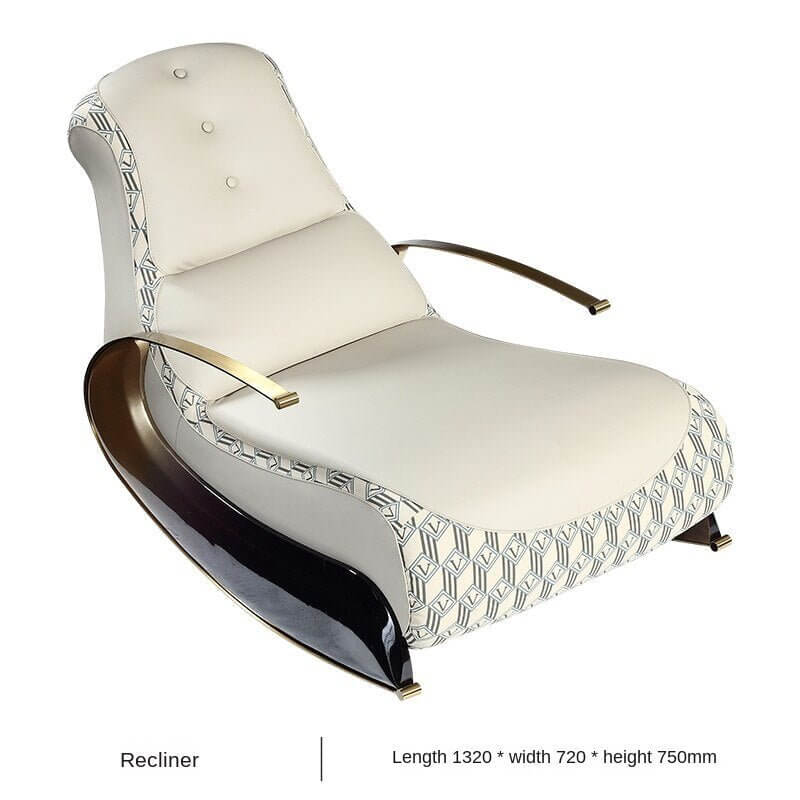 Italian Designer Luxury Leather Sofa Rocking Chair-MinimalisticDecor.com