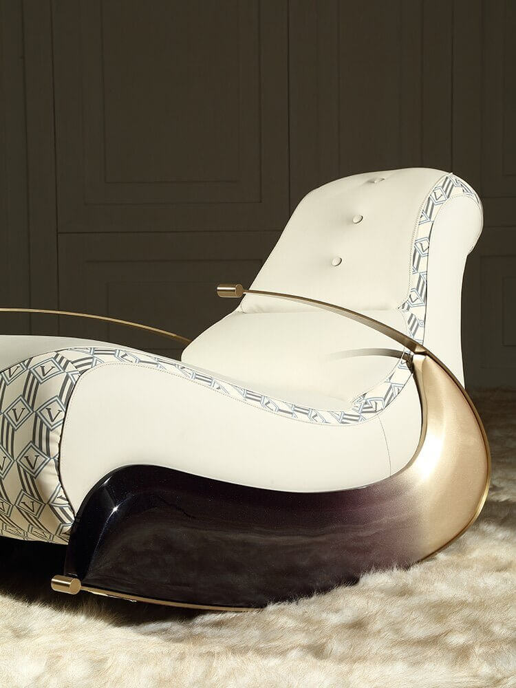 Italian Designer Luxury Leather Sofa Rocking Chair-MinimalisticDecor.com