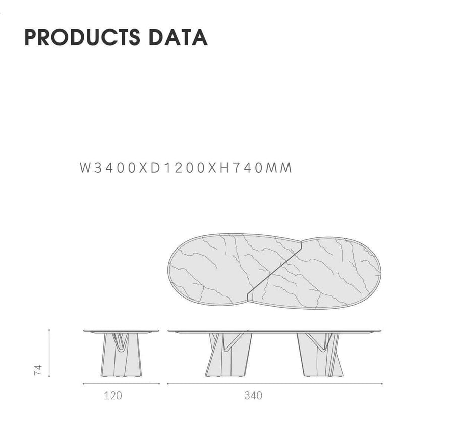 Italian Designer Marble Skeleton Dining Table-MinimalisticDecor.com