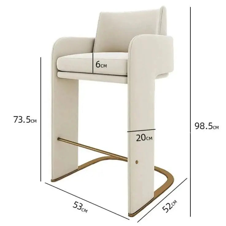 Italian High Stool – Adjustable Backrest Kitchen Counter Chair-MinimalisticDecor.com