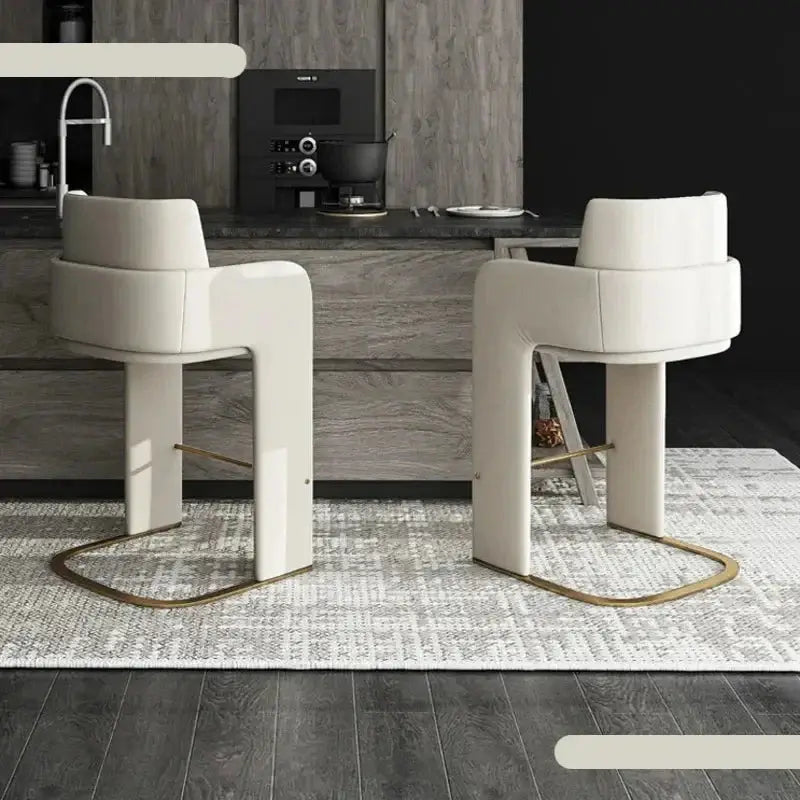 Italian High Stool – Adjustable Backrest Kitchen Counter Chair-MinimalisticDecor.com