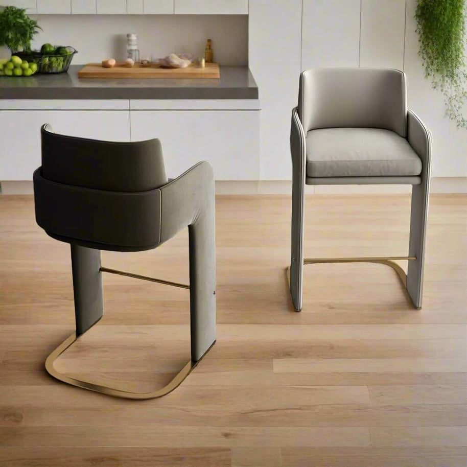Italian High Stool – Adjustable Backrest Kitchen Counter Chair-MinimalisticDecor.com