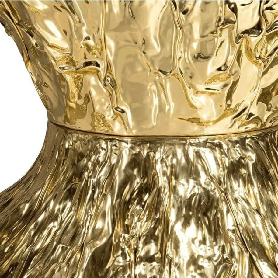 Italian Hourglass Solid Wood Brass Dining Table Set-MinimalisticDecor.com
