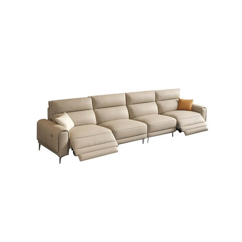 Italian Leather Sectional Sofa Set with Recliner-MinimalisticDecor.com