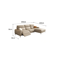 Italian Leather Sectional Sofa Set with Recliner-MinimalisticDecor.com