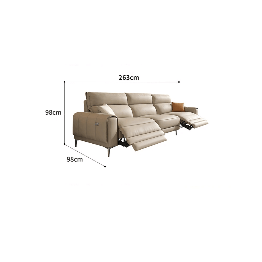 Italian Leather Sectional Sofa Set with Recliner-MinimalisticDecor.com