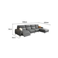 Italian Leather Sectional Sofa Set with Recliner-MinimalisticDecor.com