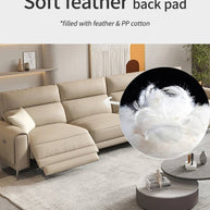 Italian Leather Sectional Sofa Set with Recliner-MinimalisticDecor.com