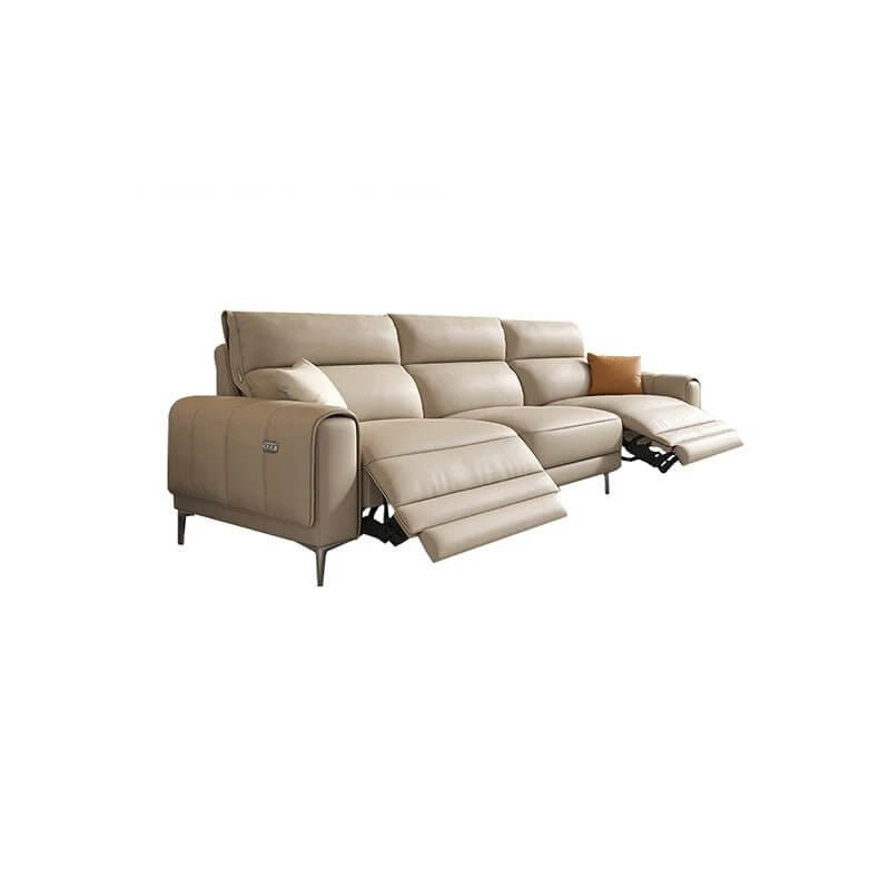 Italian Leather Sectional Sofa Set with Recliner-MinimalisticDecor.com