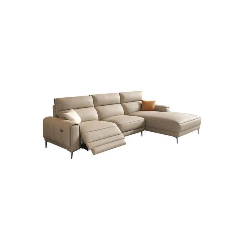 Italian Leather Sectional Sofa Set with Recliner-MinimalisticDecor.com