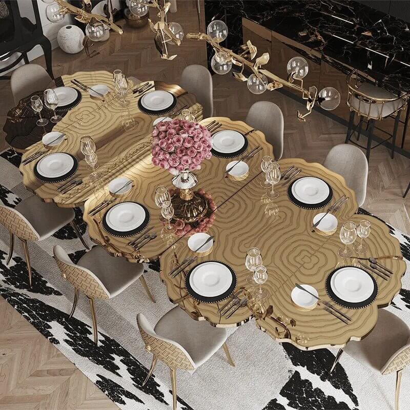 Italian Light Luxury Brass Dining Table-MinimalisticDecor.com