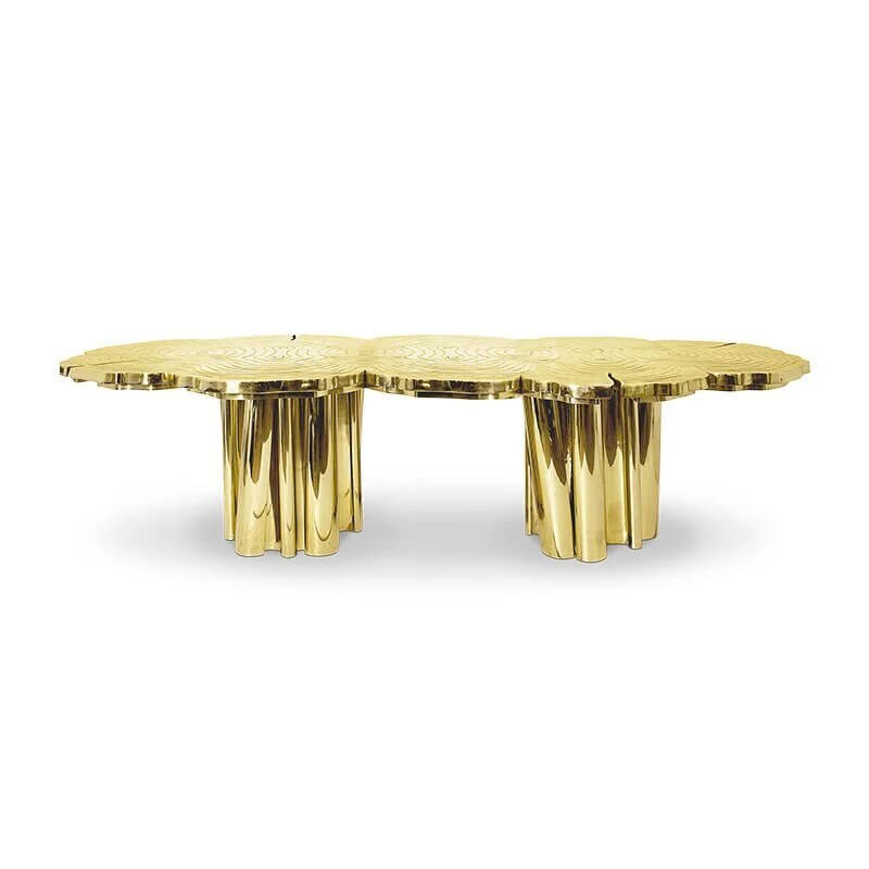 Italian Light Luxury Brass Dining Table-MinimalisticDecor.com
