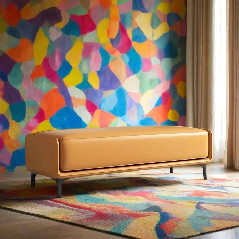 Italian Luxury Leather Shoe Changing Bench – Modern Upholstered-MinimalisticDecor.com