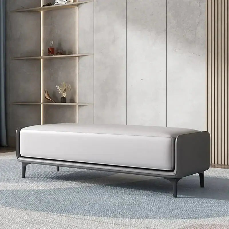 Italian Luxury Leather Shoe Changing Bench – Modern Upholstered-MinimalisticDecor.com