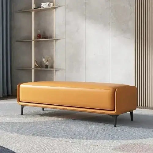 Italian Luxury Leather Shoe Changing Bench – Modern Upholstered-MinimalisticDecor.com
