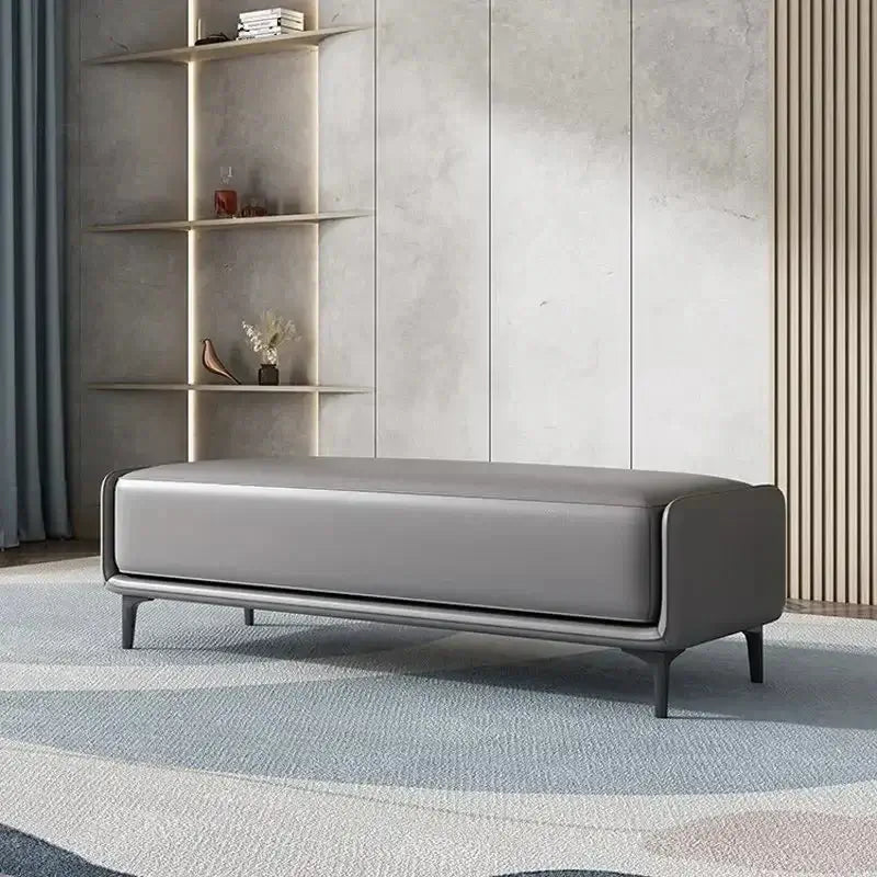 Italian Luxury Leather Shoe Changing Bench – Modern Upholstered-MinimalisticDecor.com