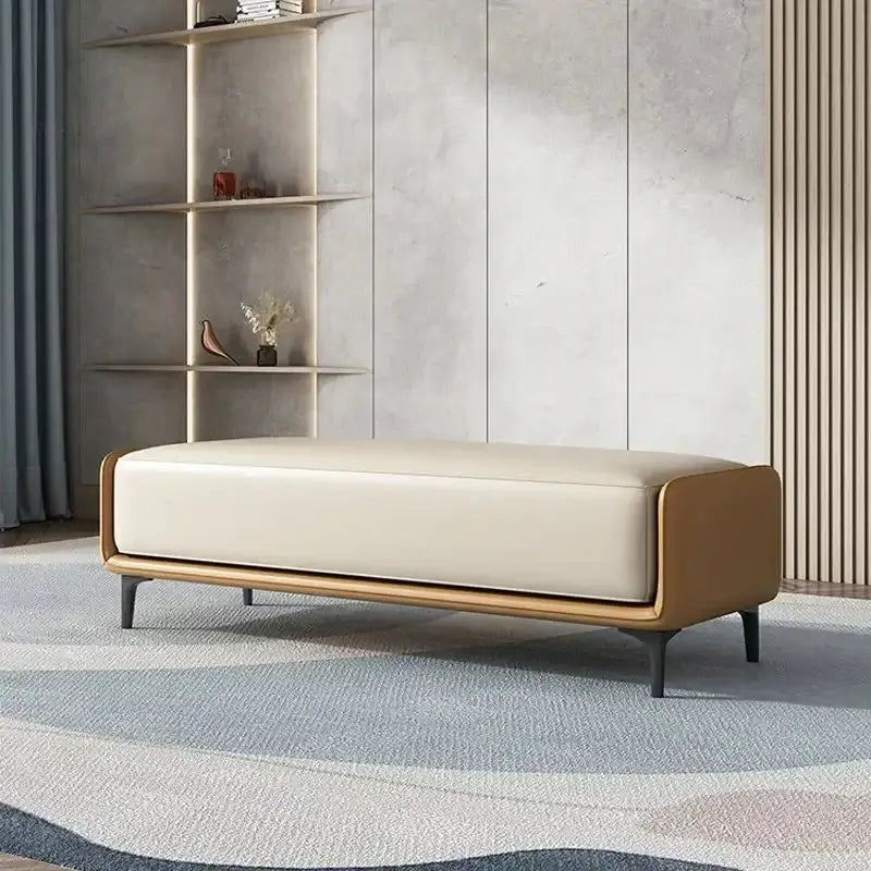 Italian Luxury Leather Shoe Changing Bench – Modern Upholstered-MinimalisticDecor.com