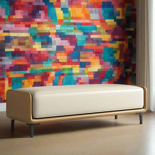 Italian Luxury Leather Shoe Changing Bench – Modern Upholstered-MinimalisticDecor.com