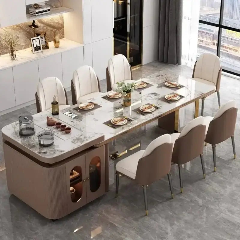 Italian Luxury Rock Slab Island Dining Table – Elegance & Craftsmanship-MinimalisticDecor.com