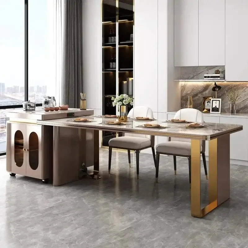Italian Luxury Rock Slab Island Dining Table – Elegance & Craftsmanship-MinimalisticDecor.com