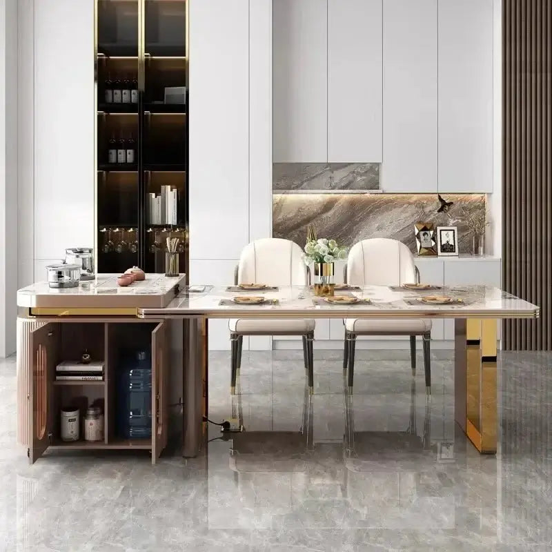 Italian Luxury Rock Slab Island Dining Table – Elegance & Craftsmanship-MinimalisticDecor.com