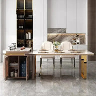 Italian Luxury Rock Slab Island Dining Table – Elegance & Craftsmanship-MinimalisticDecor.com