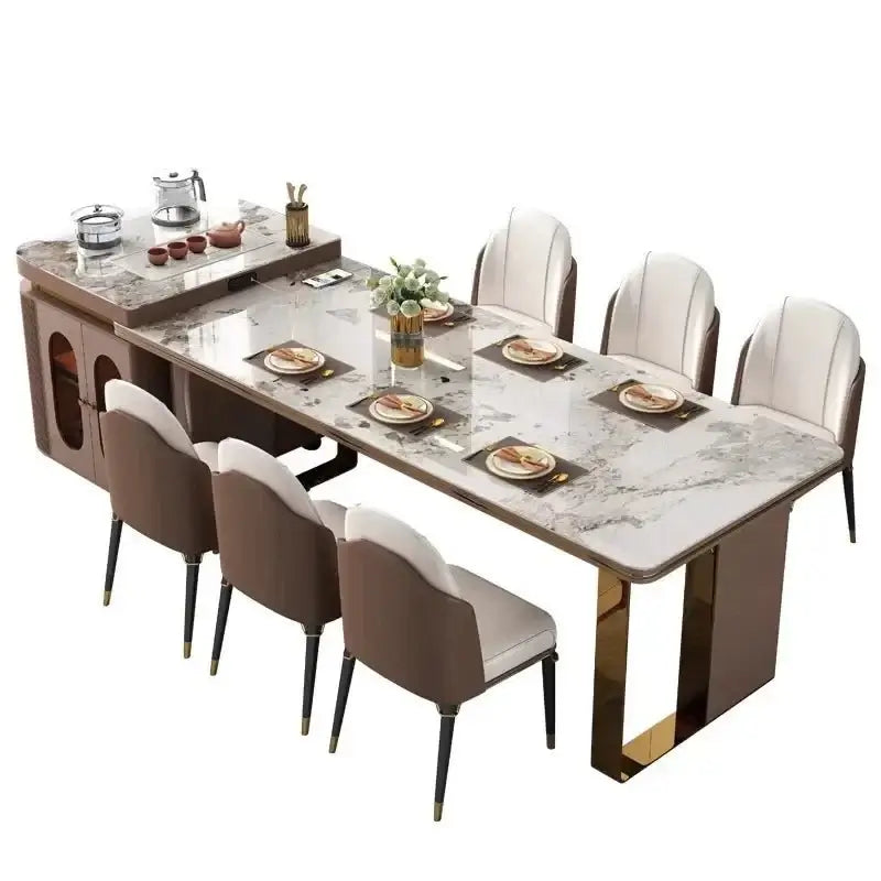 Italian Luxury Rock Slab Island Dining Table – Elegance & Craftsmanship-MinimalisticDecor.com