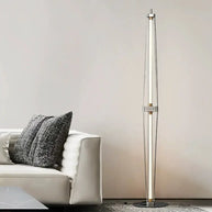 Italian Minimalist Floor Lamp – Glass Shade with Stainless Steel Base-MinimalisticDecor.com